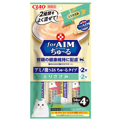 CIAO 糊仔小食 4 條裝 - for AIM腎臓健康維持配慮　氨基酸S18雞肉味 x12