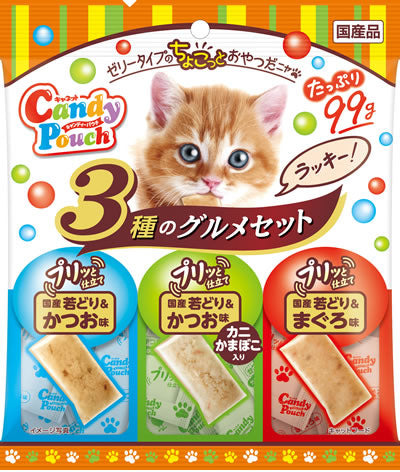 Candy Pouch 凍肉啫喱片 （蟹肉鰹魚、雞肉鰹魚、雞肉金槍魚）99g x6