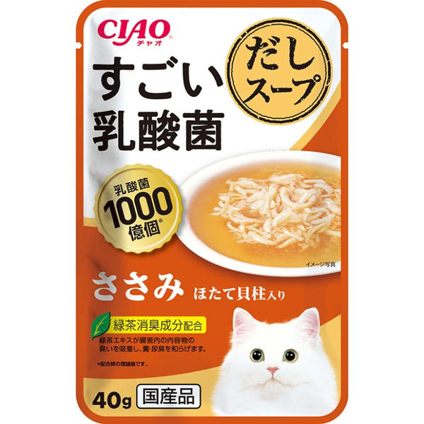 Inaba CIAO 貓貓袋湯包 - 1000億個乳酸菌 雞肉帆立貝味 40g x12