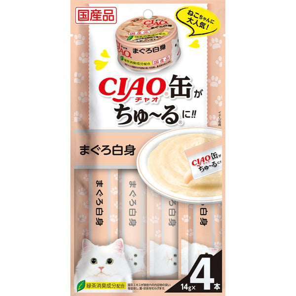 Ciao 罐罐系肉泥小食 4 條裝 -白肉金槍魚 x12