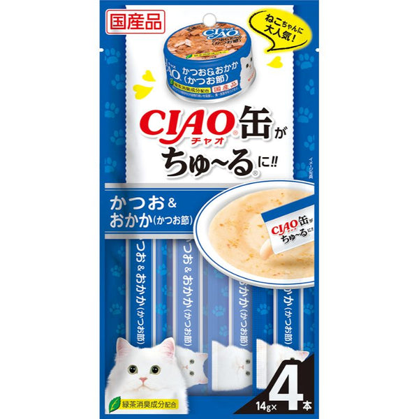 Ciao 罐罐系肉泥小食 4 條裝 - 鰹魚 鰹魚乾 x12