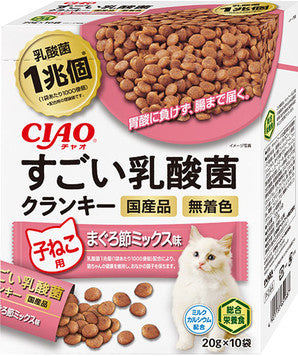 CIAO 1兆個乳酸菌乾糧 - 金槍魚味 (幼貓用) 10袋 x 6