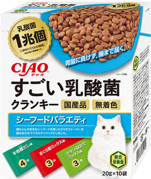 CIAO 1兆個乳酸菌乾糧 - 3款海鮮味 10袋 x 6
