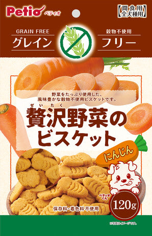 Petio 狗狗零食 - 無添加小食贅沢野菜小餅乾- 紅蘿蔔味 120g x6