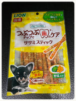 日本獅王PETKISS　狗狗口腔護理小食 粒粒口感蔬菜雞胸肉條60g x 6 袋